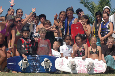 Wakeboarders at camp